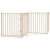 vidaXL Dog Gate Set of 4 Natural Wood Solid Fir Wood Medium Foldable