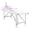 vidaXL Creme White Foldable Massage Table 4 Zones with Aluminum Frame