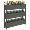 vidaXL Planter Gray Solid Pine Wood Large Decorative Inlays Planter