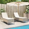 vidaXL Sun Lounger Beige PE Rattan Standard Multi-Position Backrest