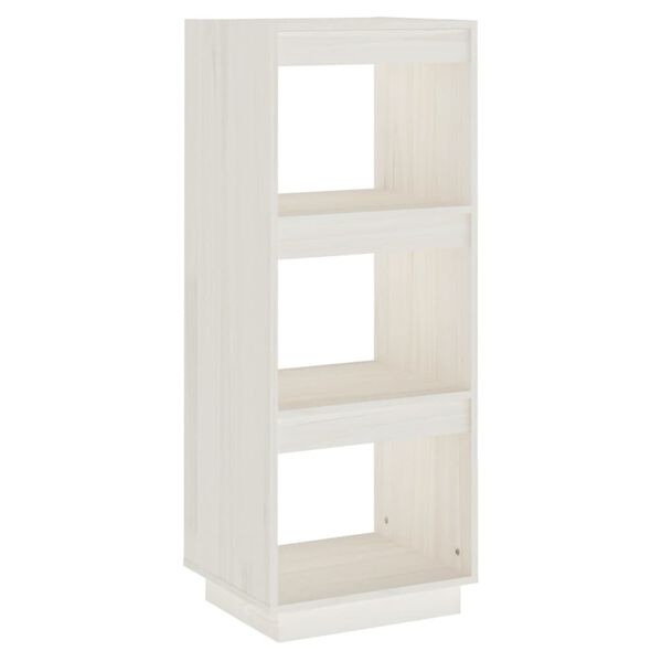 vidaXL Book Cabinet White Solid pine Medium Book Cabinet Rectangular