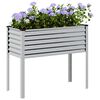 vidaXL Garden Planter Silver Galvanized steel 39.4 x 16.1 x 35.4 in