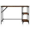 vidaXL Desk Smoked oak Engineered wood, metal Medium Adjustable Feet