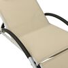 vidaXL Sun Lounger Cream and silver Textilene, Powder-coated Aluminum