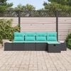 vidaXL Sofa Set with Cushion 4 pcs Poly Rattan
