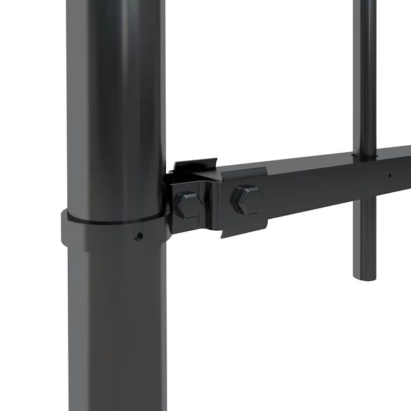 vidaXL Garden Fence with Hoop Top Steel 421.3"x23.6" Black