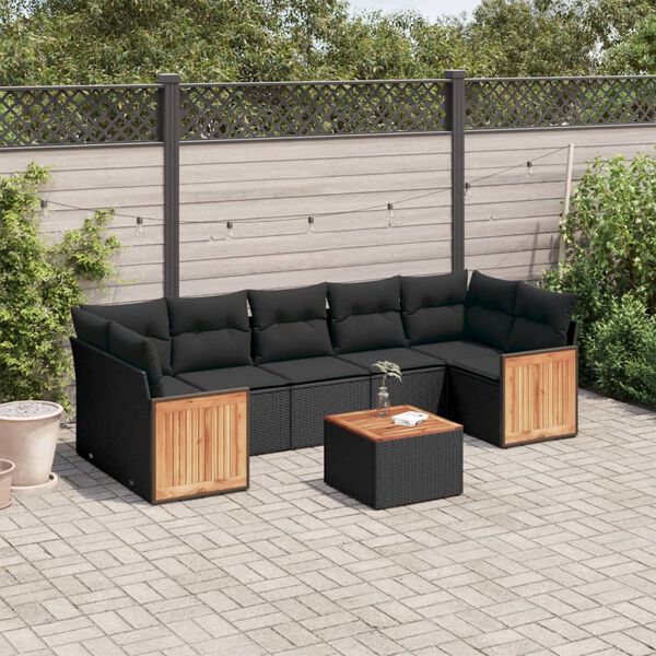 vidaXL Garden Sofa Set Black