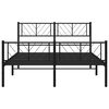 vidaXL Metal Bed Frame Black Powder-coated steel Full Modern Sturdy