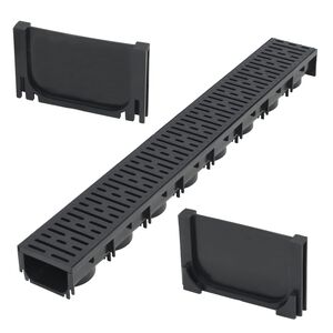 vidaXL Drainage Channel Plastic 3.3 '
