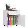 vidaXL Storage Cabinet White Engineered Wood Medium Storage Cabinet