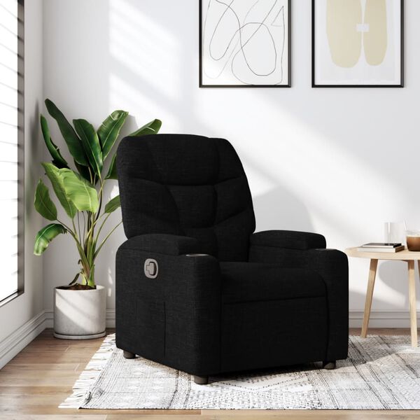 vidaXL Recliner Chair Black Fabric (100% polyester), metal, plywood