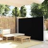 vidaXL Side Awning Black Polyester, Steel 55.1 x 118.1 in Retractable
