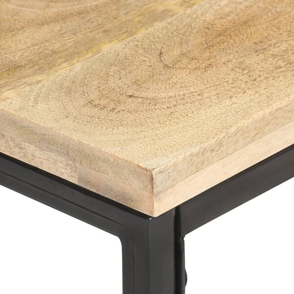 vidaXL Side Table Natural wood and Black