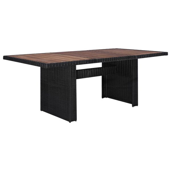 vidaXL Outdoor Dining Set Black Poly Rattan Large Durable
