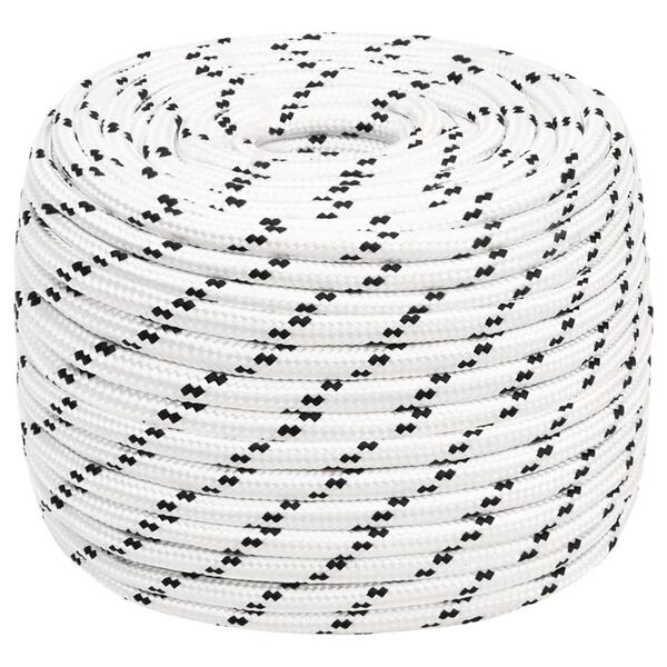 vidaXL Braided Boat Rope White 0.47 "x82.0 ' Polyester