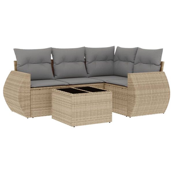 vidaXL Garden Sofa Set Beige, Light Grey