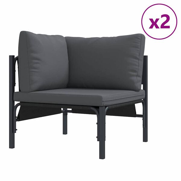 vidaXL Garden Sofa Set 7 pcs Anthracite Steel