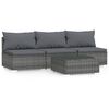 vidaXL Garden Lounge Set Grey PE rattan Medium Modular