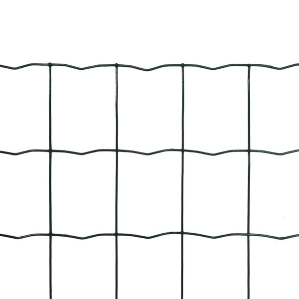 vidaXL Euro Fence Steel 82ftx3.3ft Green