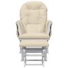 vidaXL Glider Chair With Stool Cream White Fabric (100% polyester)