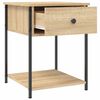 vidaXL Bedside Table Set of 2 Sonoma oak Engineered wood, iron Medium