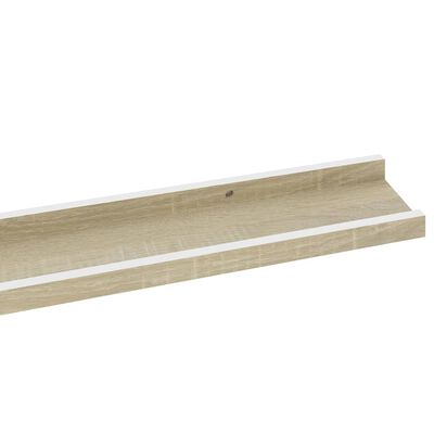 vidaXL Wall Shelves 4 pcs White and Sonoma Oak 39.4"x3.5"x1.2"