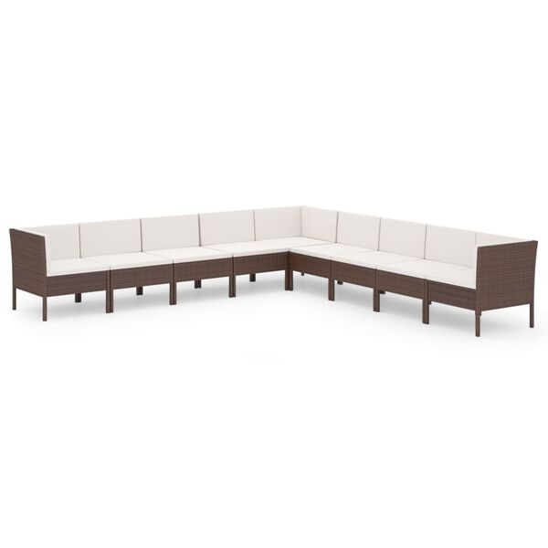 vidaXL Garden Lounge Set Brown, Cream White