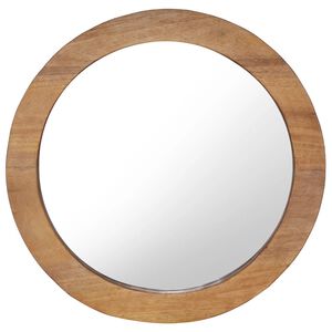 vidaXL Mirror Brown Solid teak wood, Glass Medium Decorative Inlays