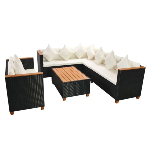 vidaXL Patio Furniture Set Set of 5 Black