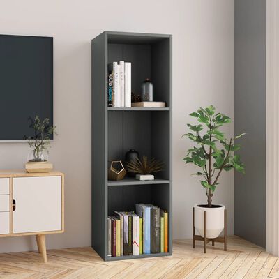 vidaXL Book Cabinet/TV Cabinet Gray 14.2"x11.8"x44.9" Engineered Wood