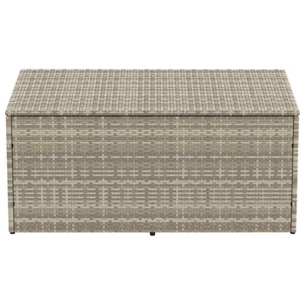 vidaXL Garden Storage Box Light Grey PE Rattan Garden Storage Box