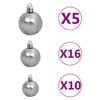 vidaXL Artificial Hinged Christmas Tree 300 LEDs & Ball Set 94.5"