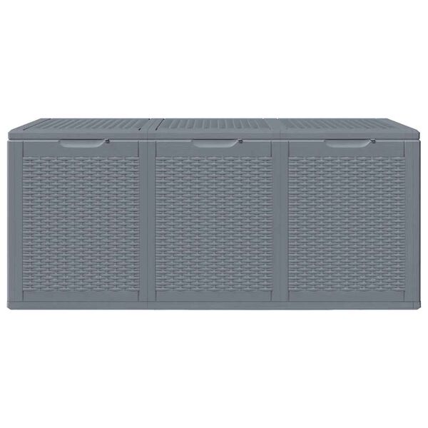 vidaXL Garden Storage Box Grey Polypropylene Medium