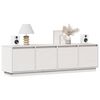 vidaXL TV Cabinet White Solid Pine Wood TV Cabinet Rectangular Modern