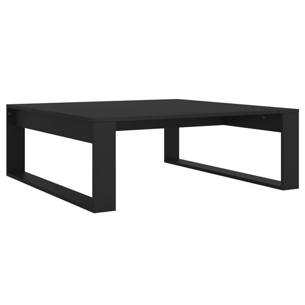 vidaXL Coffee Table Black Engineered Wood Coffee Table Square Modern