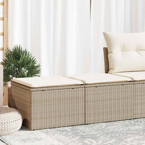 vidaXL Garden Sofa Set Beige, Cream White