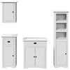 vidaXL Bathroom Furniture Set White Solid pinewood and engineered wood