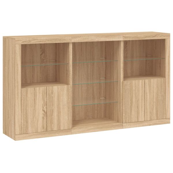 vidaXL Sideboard Sonoma oak Engineered wood, Glass Large Sideboard