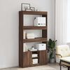 vidaXL Highboard Brown Oak Engineered Wood Tall Highboard Rectangular