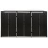 vidaXL Triple Wheelie Bin Shed Black 81.5"x31.5"x46.1" Poly Rattan