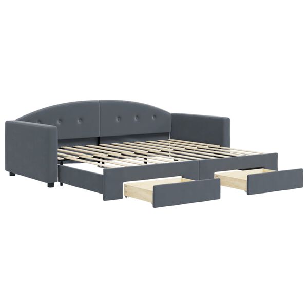 vidaXL Daybed With Trundle Dark gray