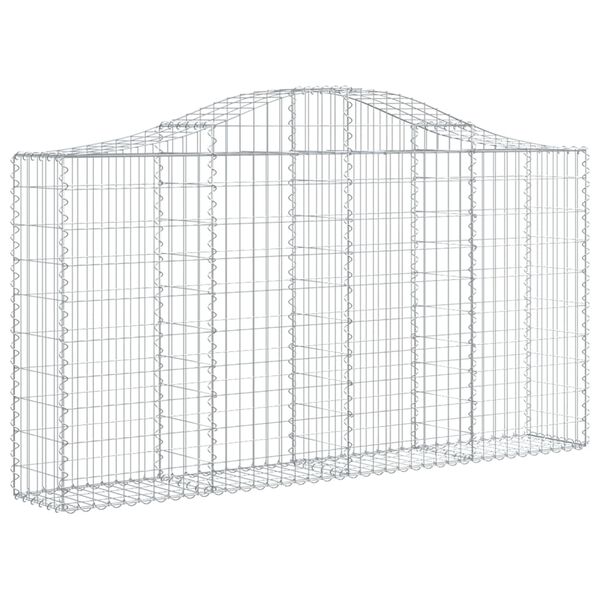 vidaXL Arched Gabion Baskets 50 pcs 78.7"x11.8"x39.4"/47.2" Galvanized Iron