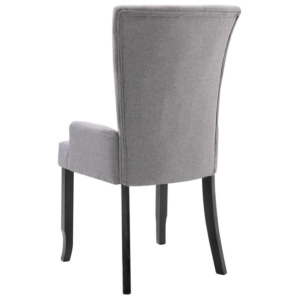 vidaXL Dining Chair Light gray Polyester fabric, Oak wood Standard