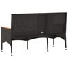 vidaXL Garden Bench Black Poly Rattan 3-seater size Durable
