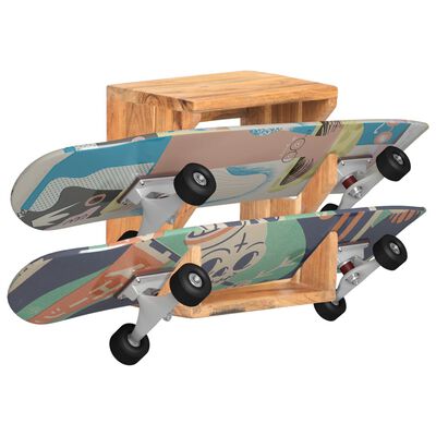 vidaXL Wall Mounted Skateboard Holder 9.8"x7.9"x11.8" Solid Acacia Wood
