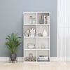 vidaXL Book Cabinet High gloss white Engineered wood Medium Bookshelf