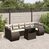 vidaXL Garden Sofa Set Brown PE Rattan Modular, Adjustable