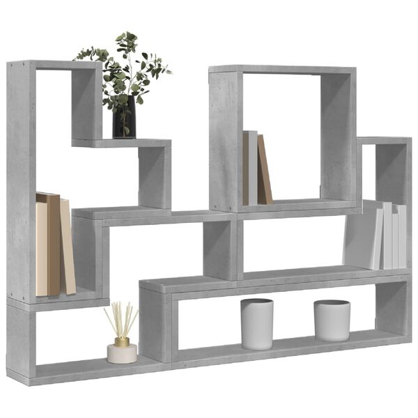 vidaXL Wall Shelf Concrete Grey Engineered Wood 37.8x4.7x25.2 in