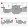 vidaXL 6 Piece Patio Sofa Set with Cushions Gray Poly Rattan