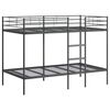 vidaXL Bunk Bed Black Steel Standard Bunk Bed Rectangular Modern